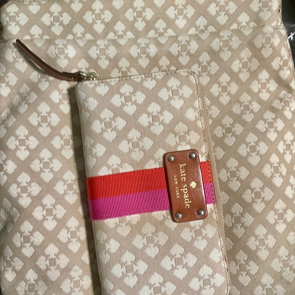 Kate Spade Beige and Red Crossbody Bag wallet bundle - Picture 9 of 10